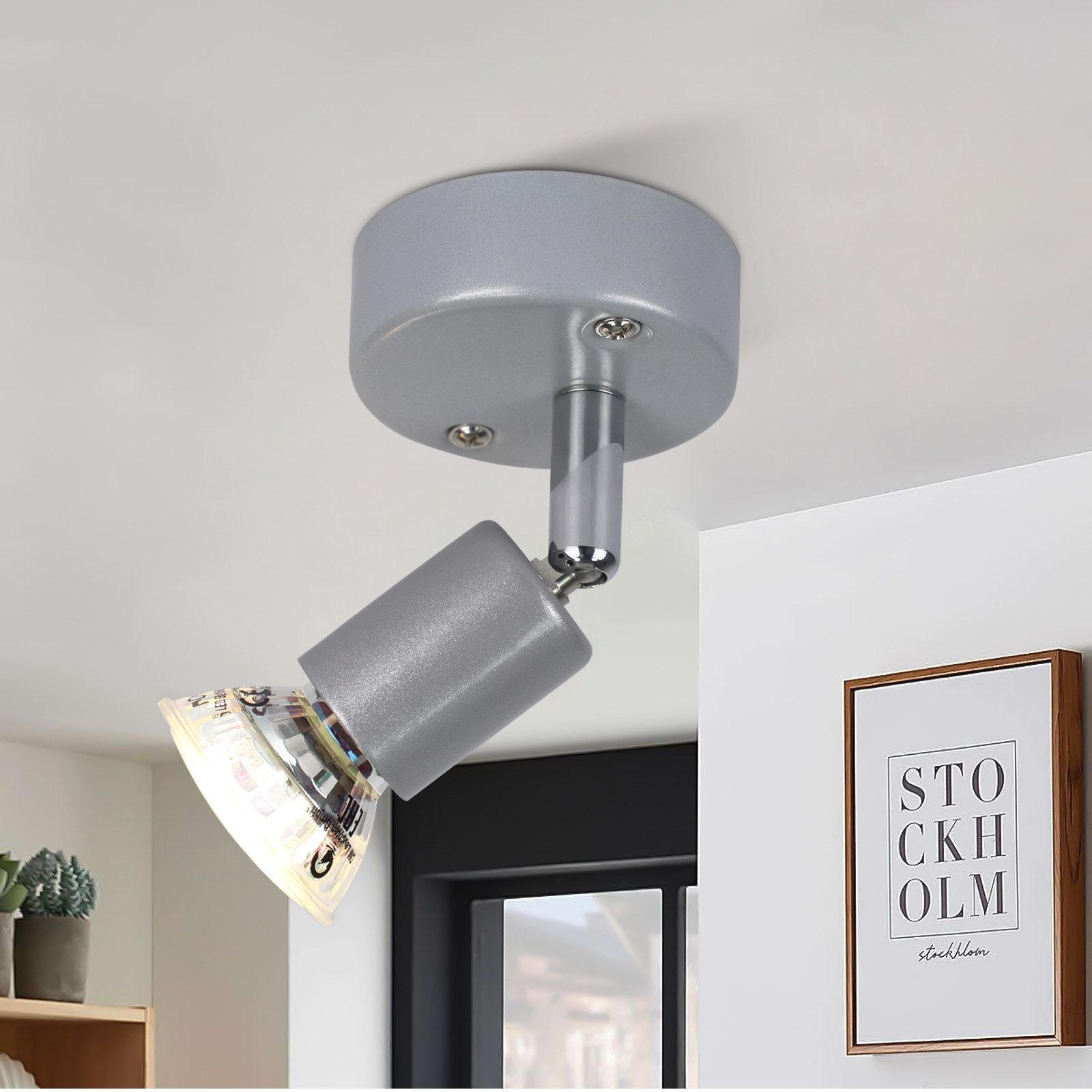 DECKENLEUCHTE Lenz 14/10/7cm - Silberfarben, Metall (14/10/7cm) - Nettlife