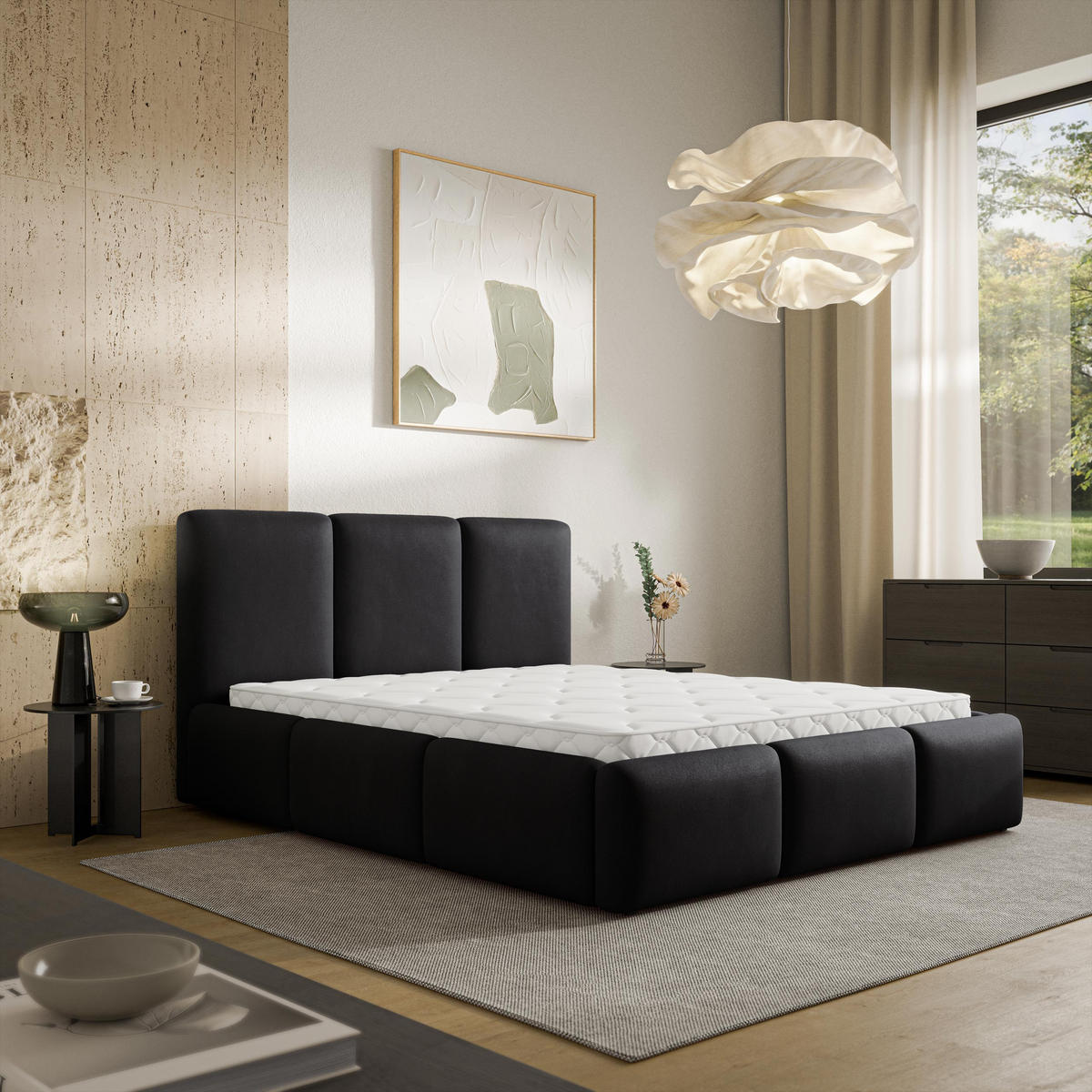 ČALOUNĚNÁ Postel ARSIL 160x200 cm Černá - černá, kompozitní dřevo/textil (160/200cm) - MASSENO