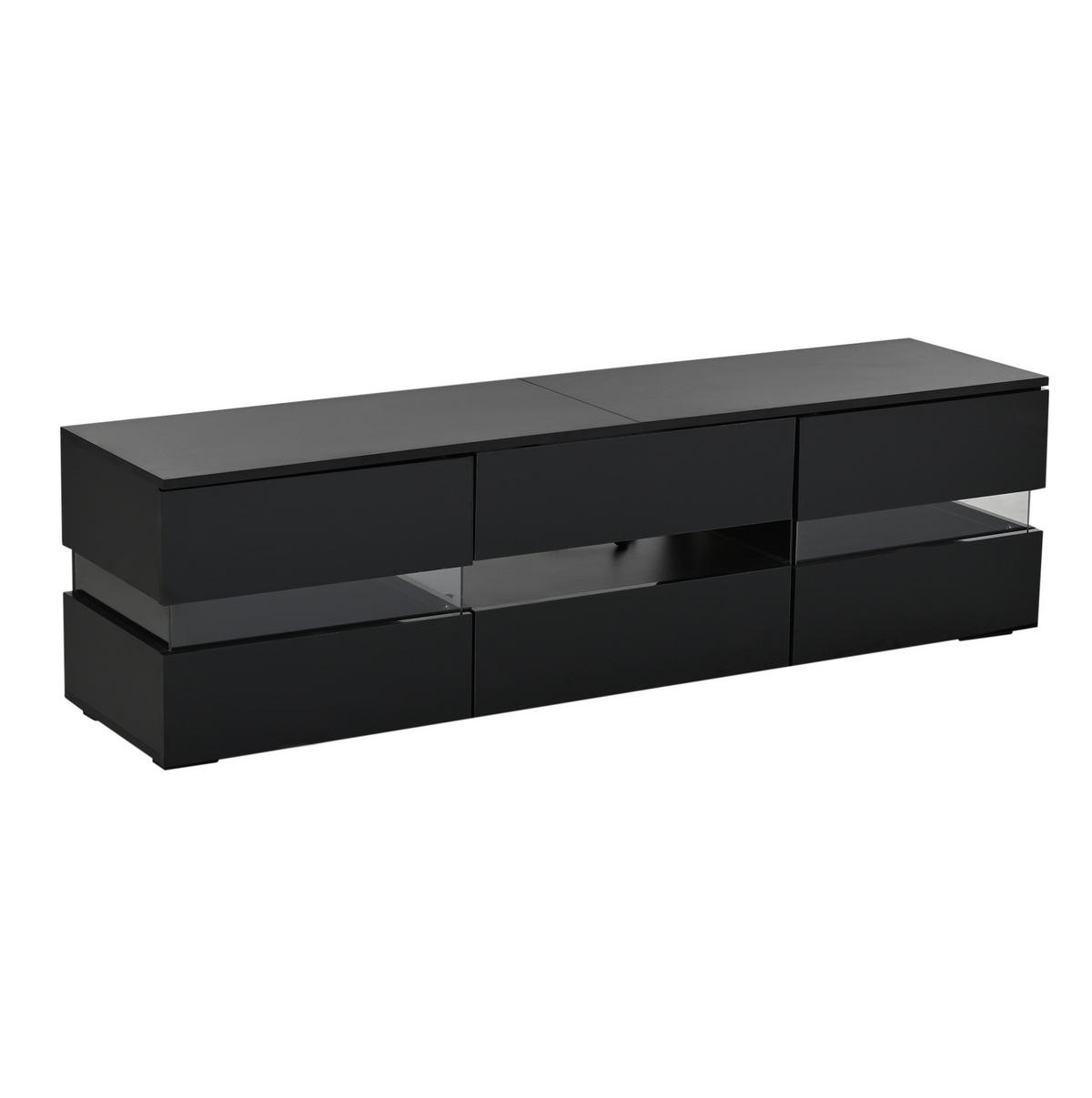 TV-ELEMENT mit LED-Beleuchtung 160 x 39 x 45 cm Schwarz - Schwarz, Holzwerkstoff (39/45/160cm) - Beauniv
