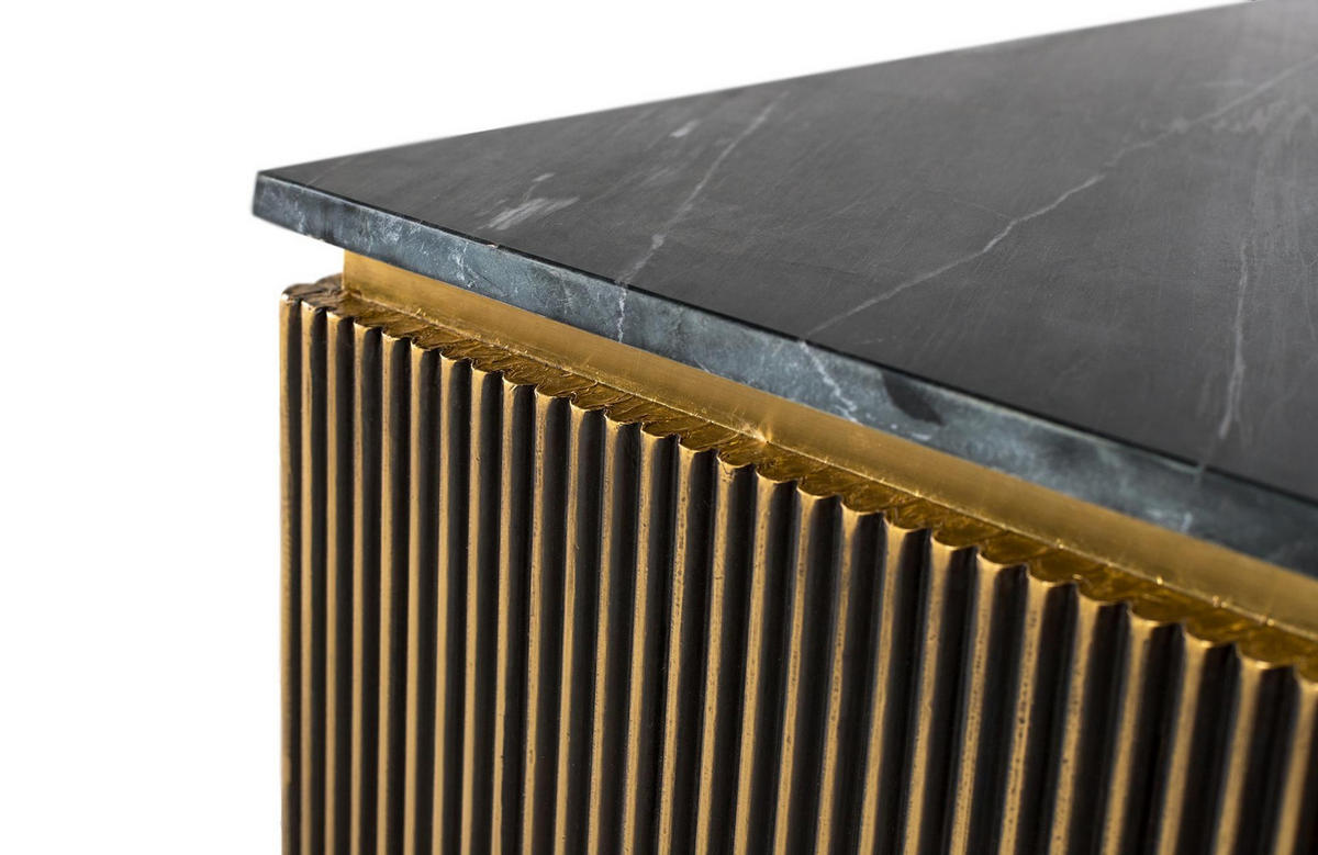 COUCHTISCH aus Mangoholz - Bronzefarben, Metall (90/90/41cm) - Giner y Colomer