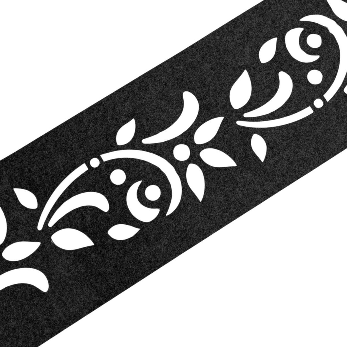 SICHTSCHUTZSTREIFEN Design Vlies Dekor Floral1 Einzelstreifen Schwarzgrau 2,55m - Schwarz, Kunststoff (260/19cm) - ZAUN|ZU