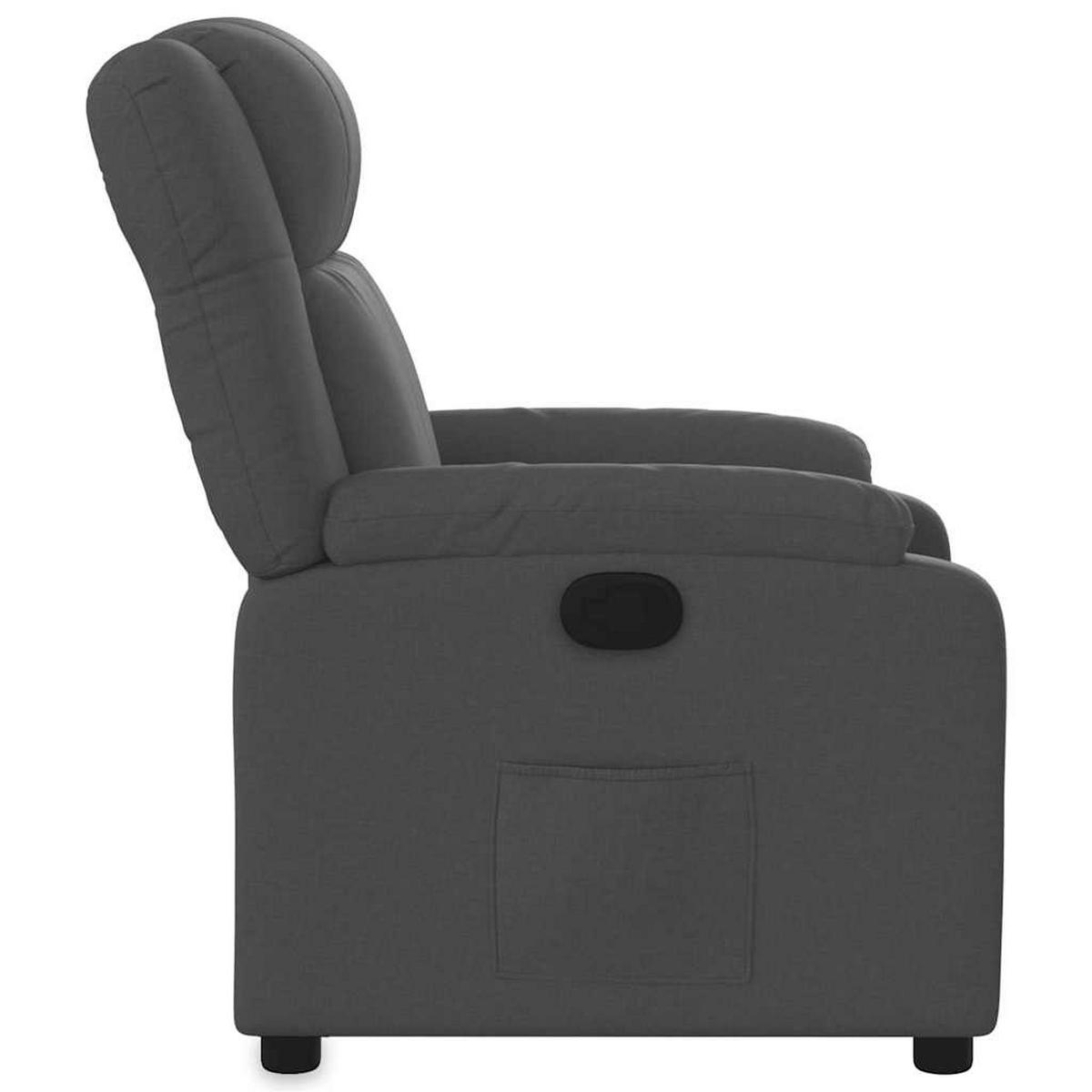 RELAXSESSEL Dunkelgrau Stoff - Grau, Textil (95/99/77cm) - vidaXL