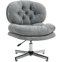 BÜROSTUHL 65/65/84-94 cm grau aus Polyester mit Wippfunktion - Grau, Kunststoff (65/94/65cm) - OKWISH