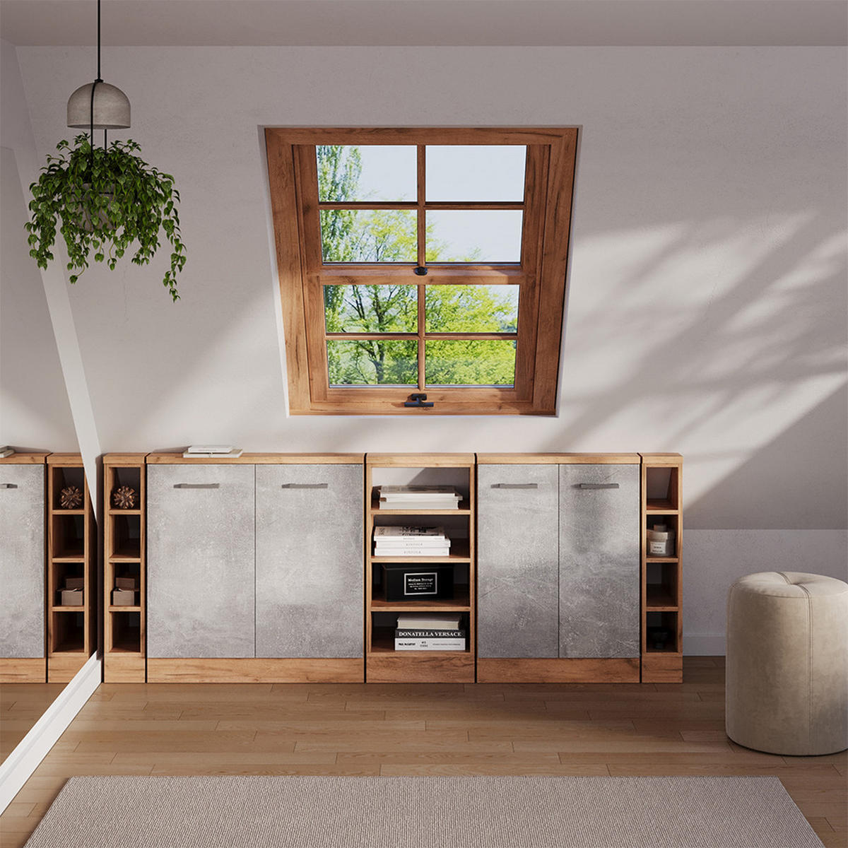 Honigeiche/Grau, Holzwerkstoff (210/81.6/46cm) - Vicco