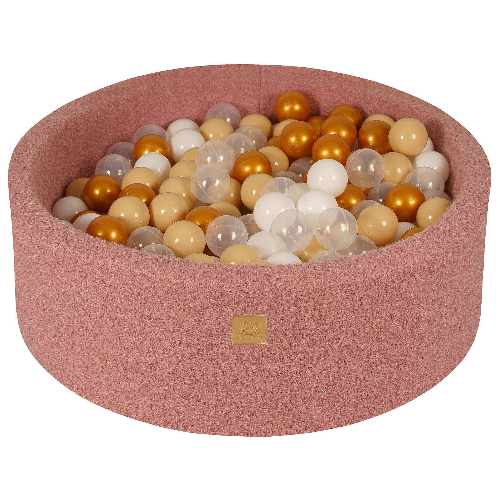 MeowBaby Bällebad Pink, Beige, Transparent, Gold 90x30x90 cm