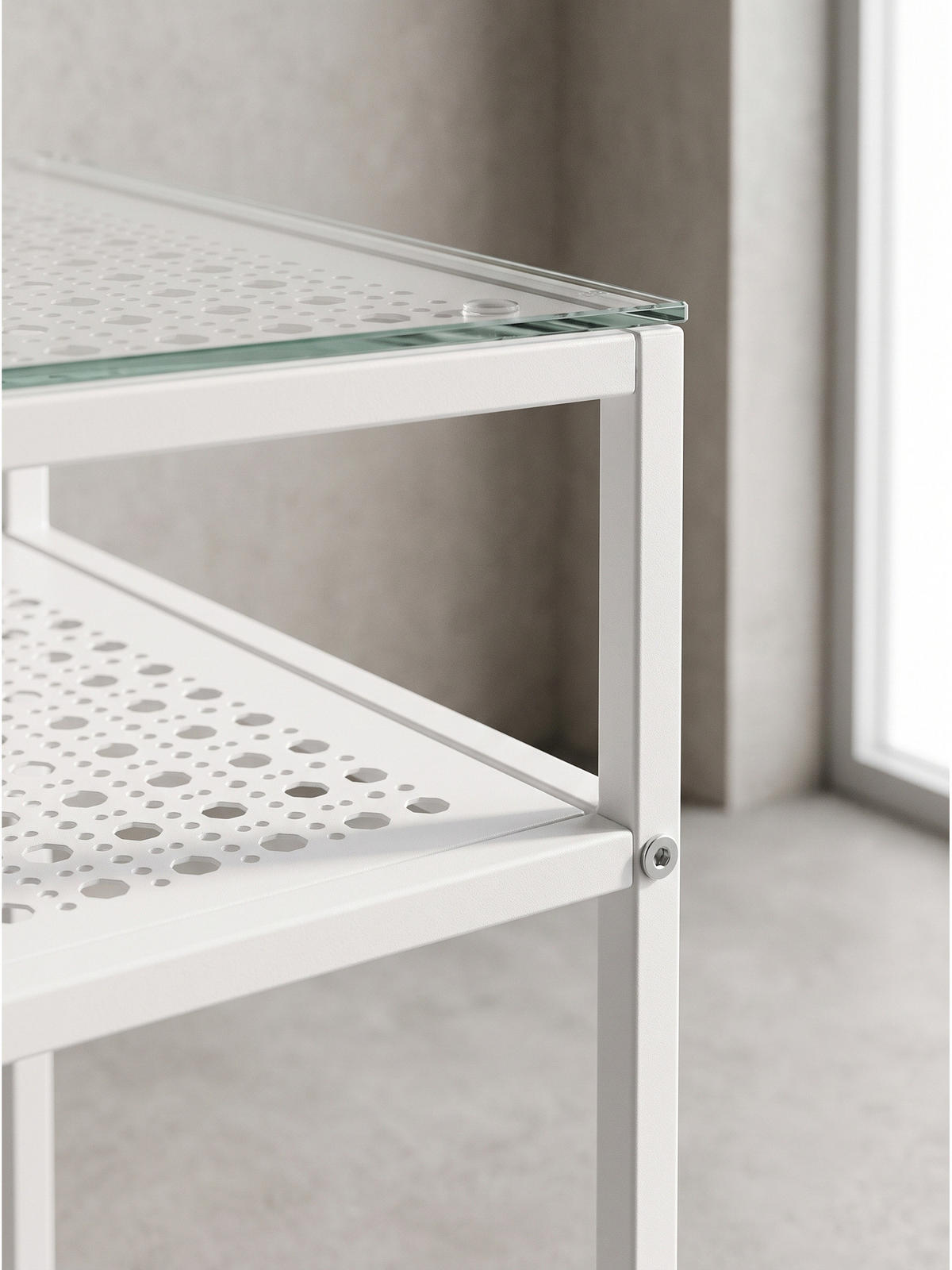 KONSOLENTISCH ALCUDIA, Einscheibensicherheitsglas, Weiß, 80 x 40 x 77 cm - Weiß, Glas/Metall (40/80/77cm) - KADIMA DESIGN