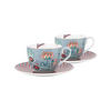 TASSEN & UNTERTASSEN 2er-Set Blumenfestival hellblau 280 ml - Hellblau, Keramik (16.8/12.2/16.8cm) - Pip Studio
