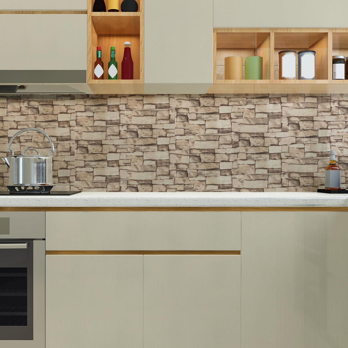 WANDVERKLEIDUNG 35x38.5 cm 10 stück - Hellbraun, Karton (3/35/38.5cm) - Kaket