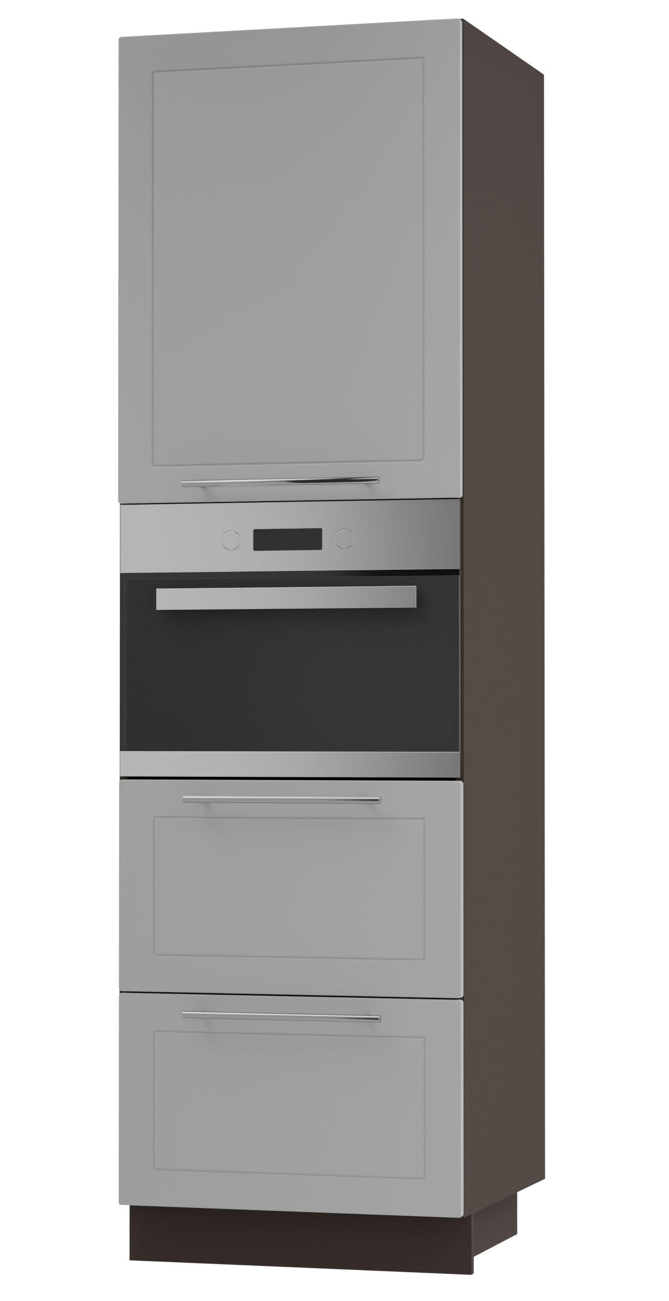 BACKOFENHOCHSCHRANK Kvantum D14/RU/2M/356 Dust Grey Matt / Lava Matt 60 / 59 / 207cm - Dunkelgrau/Grau, Holz/Holzwerkstoff (60/207/59cm) - Feldmann-Wohnen