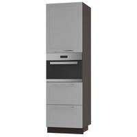 BACKOFENHOCHSCHRANK Kvantum D14/RU/2M/356 Dust Grey Matt / Lava Matt 60 / 59 / 207cm - Dunkelgrau/Grau, Holz/Holzwerkstoff (60/207/59cm) - Feldmann-Wohnen