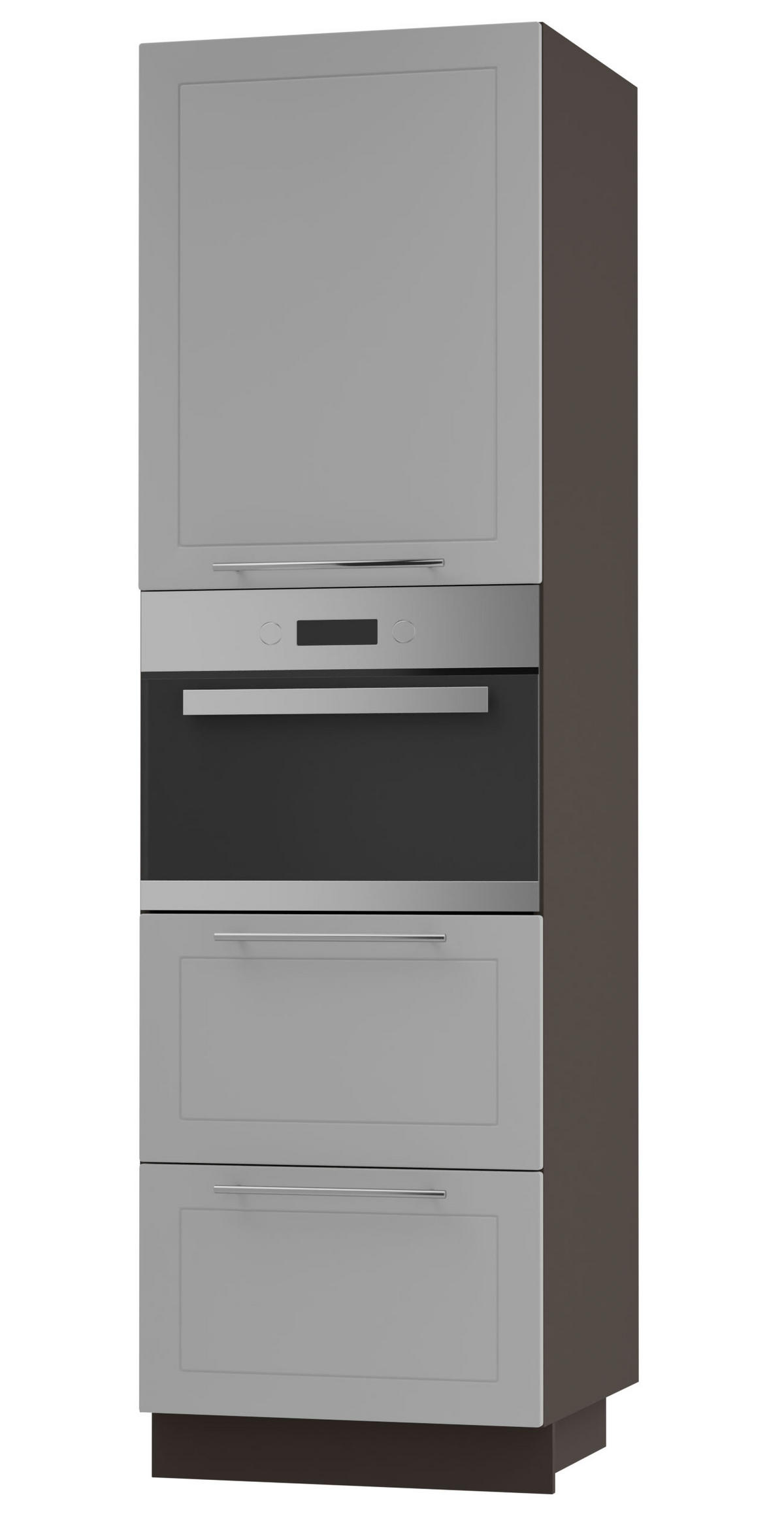 BACKOFENHOCHSCHRANK Kvantum D14/RU/2M/356 Dust Grey Matt / Lava Matt 60 / 59 / 207cm - Dunkelgrau/Grau, Holz/Holzwerkstoff (60/207/59cm) - Feldmann-Wohnen