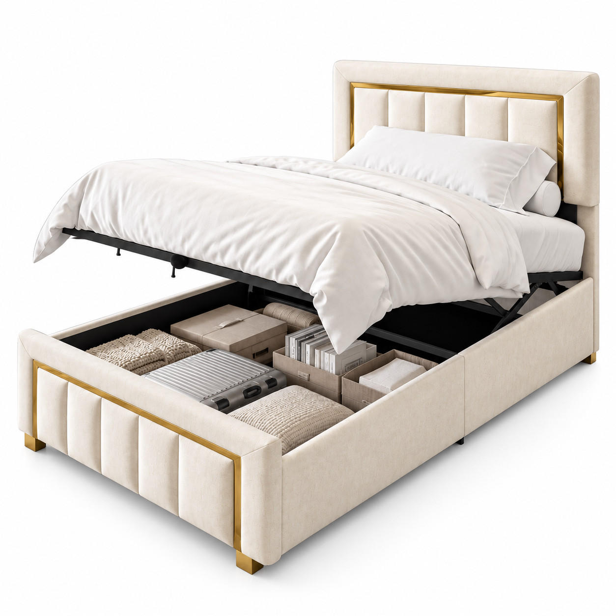 Furnishings Home Polsterbett Beige 90x200 cm