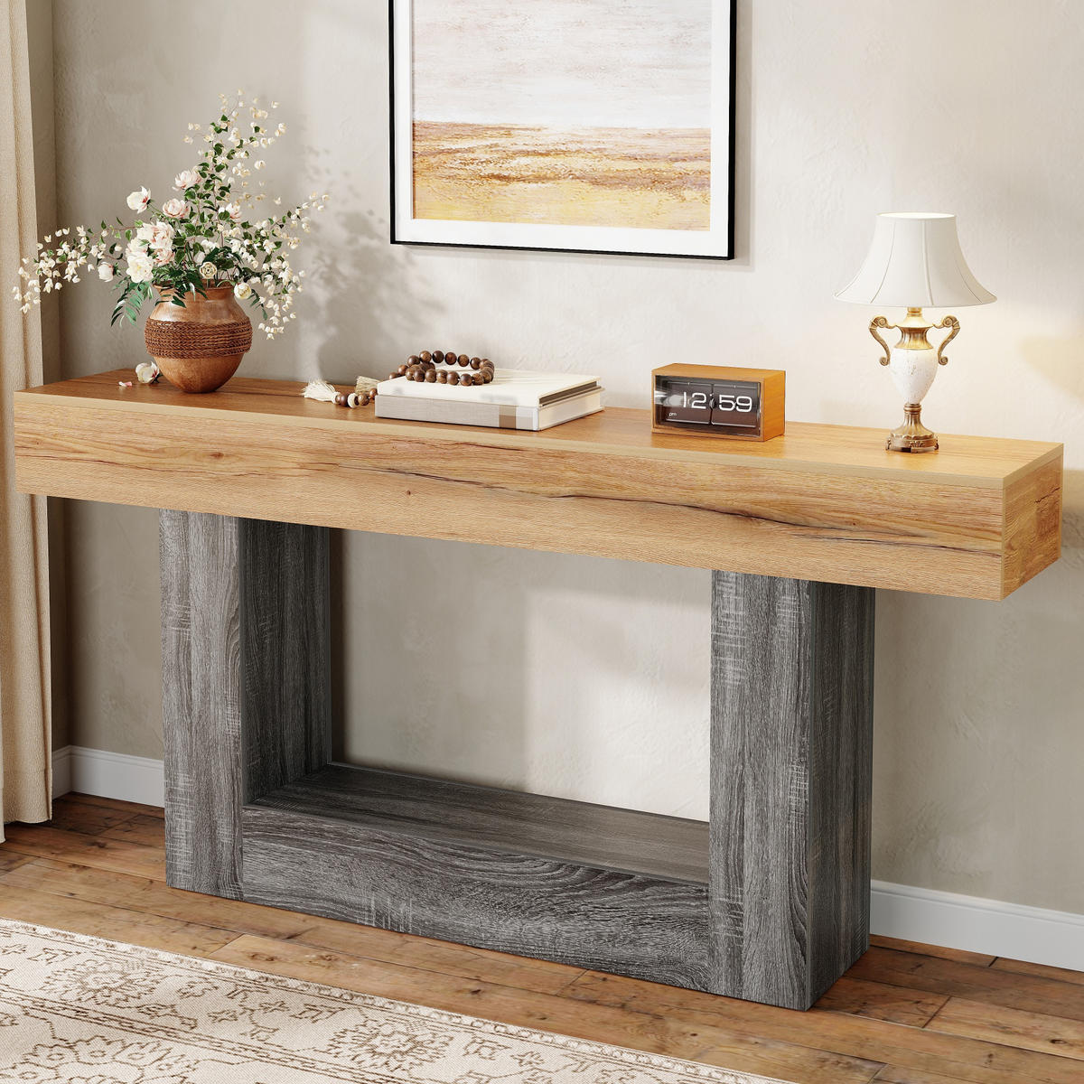 KONSOLENTISCH Holzoptik Ablagefach - Naturfarben, Holzwerkstoff (30/160/82.5cm) - Fortuna Lai
