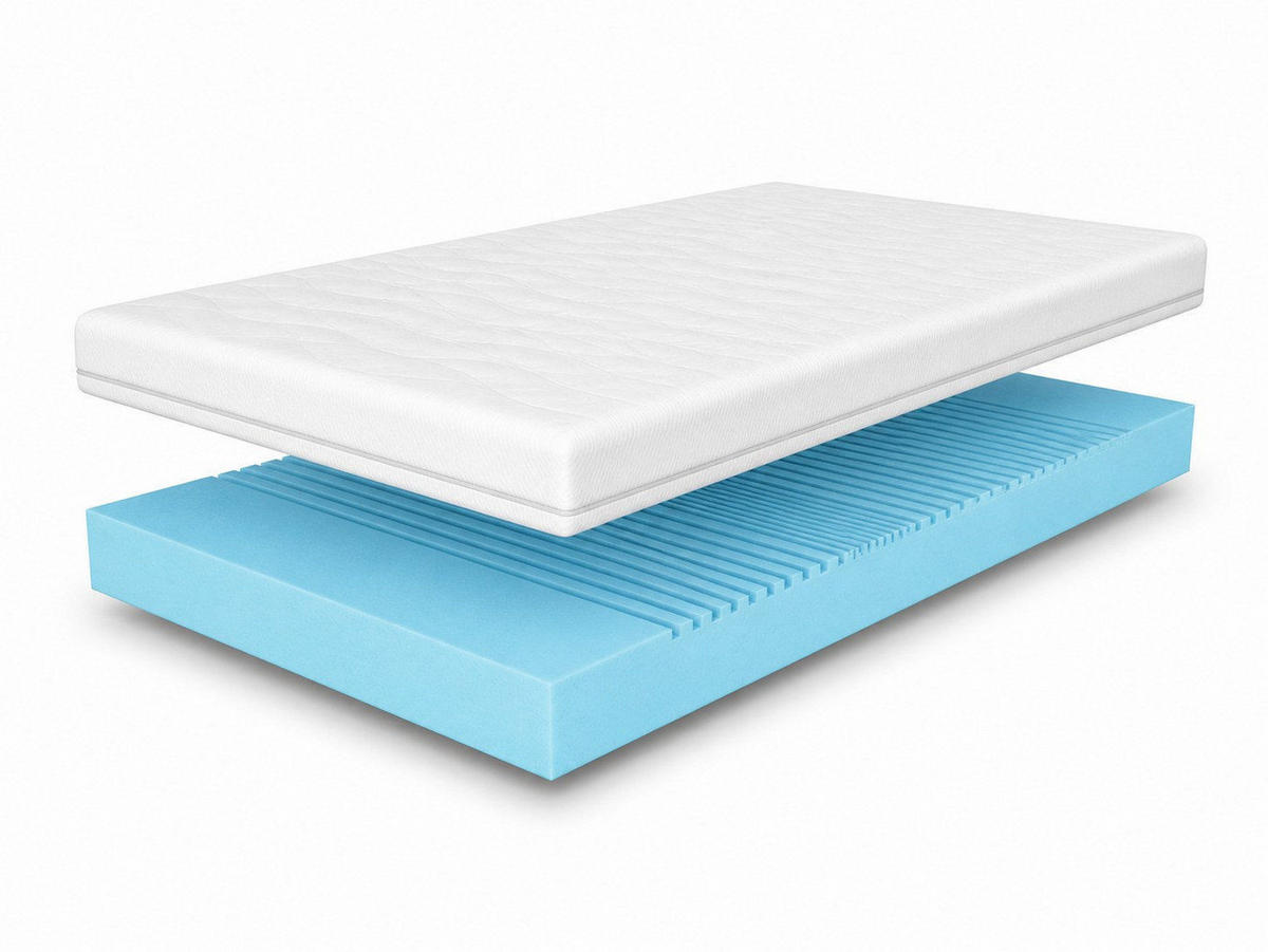 MATRATZENTOPPER Massage 160x200 cm, H3 profiliert, 5 cm hoch, Weiß - Weiß, Kunststoff (160/200cm) - Marpur