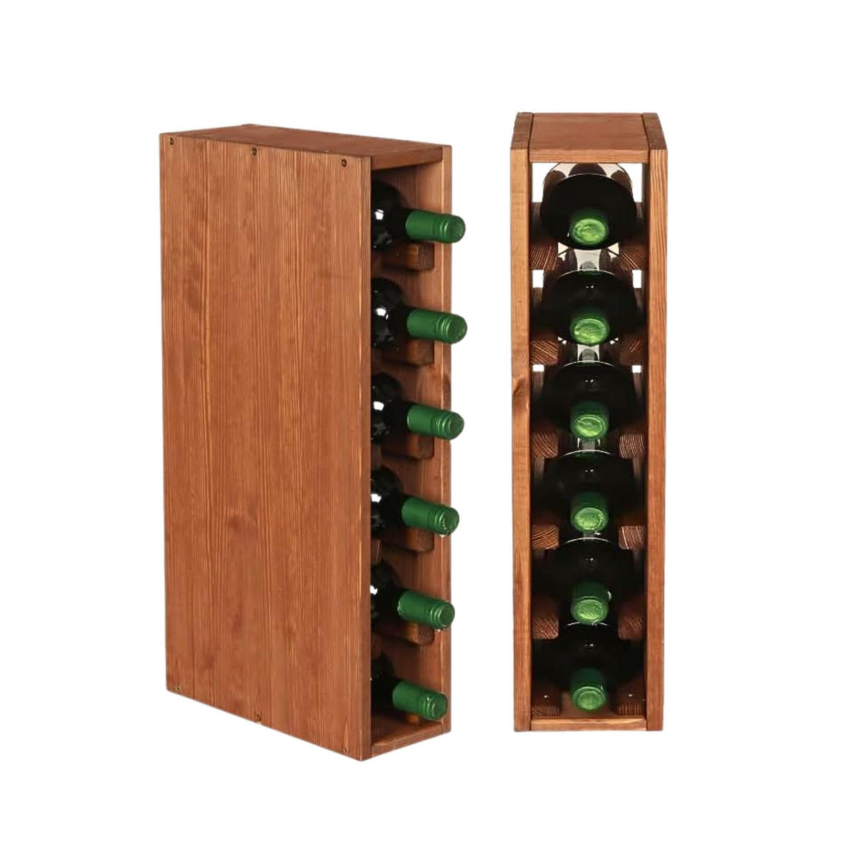 WEINREGAL Vincellar Mod 60x12x30 cm Schmal Modul Für 6 Flaschen Massives Kiefernholz Braun Geölt - Braun, Holz (12/60/30cm) - PROREGAL