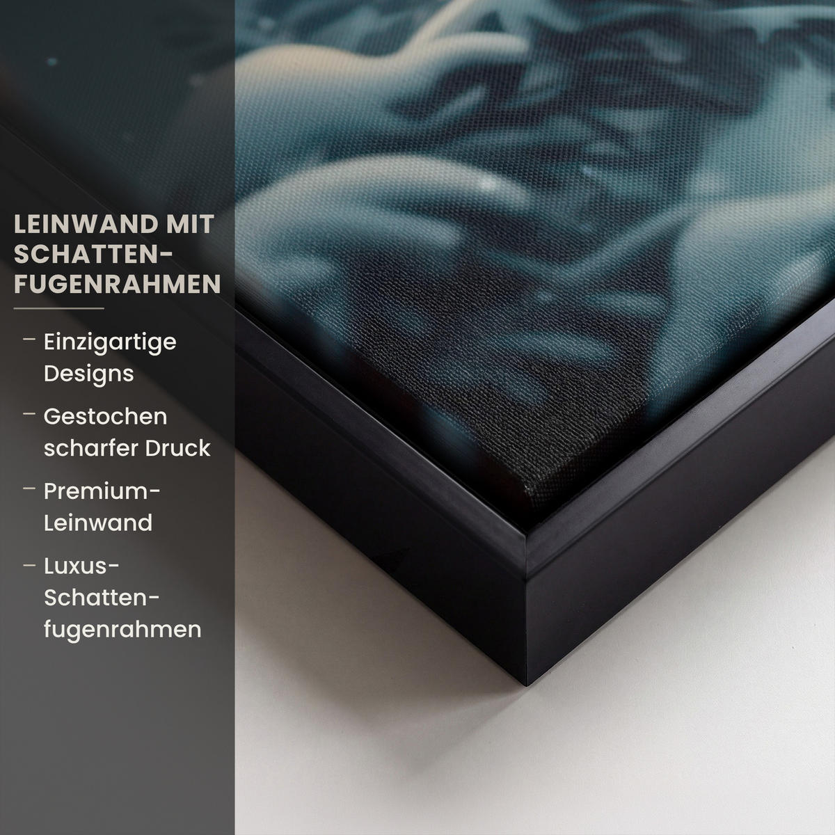 LEINWAND Bilder mit Rahmen - Hirsch - Weihnachten - Winter - Schnee - Weihnachtskranz - 60x40 - Dunkelbraun, Textil (60/40cm) - MuchoWow