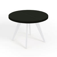 ESSTISCH LORA, Durchmesser: 110 / 210 cm Schwarz / Weiß - Schwarz/Weiß, Holz (110/210/76cm) - Dekori_Interiors
