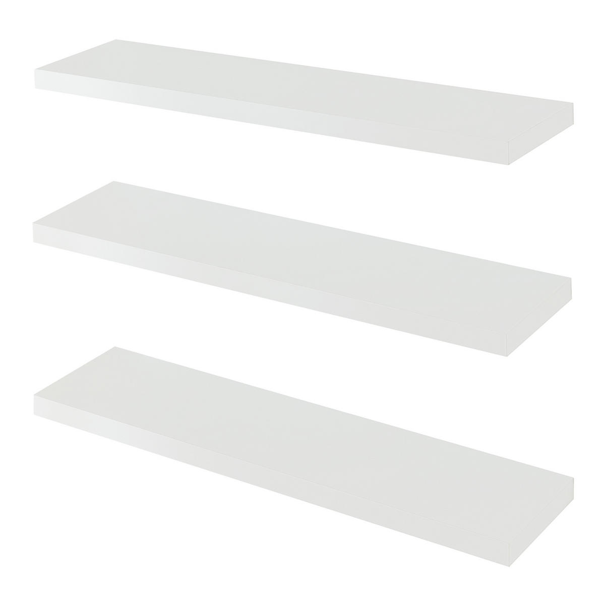 WANDREGAL-SET 3 TLG. Stranda - Weiß, Holzwerkstoff/Metall (20/4/80cm) - [en.casa]