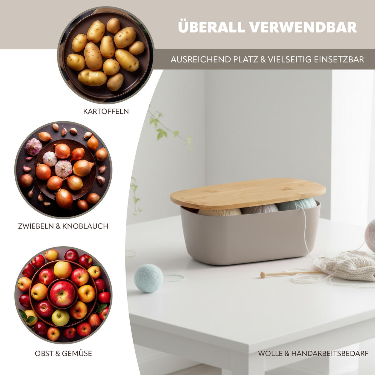 BROTKASTEN, grau - Grau, Kunststoff (22.5/13.5/37cm) - bremermann