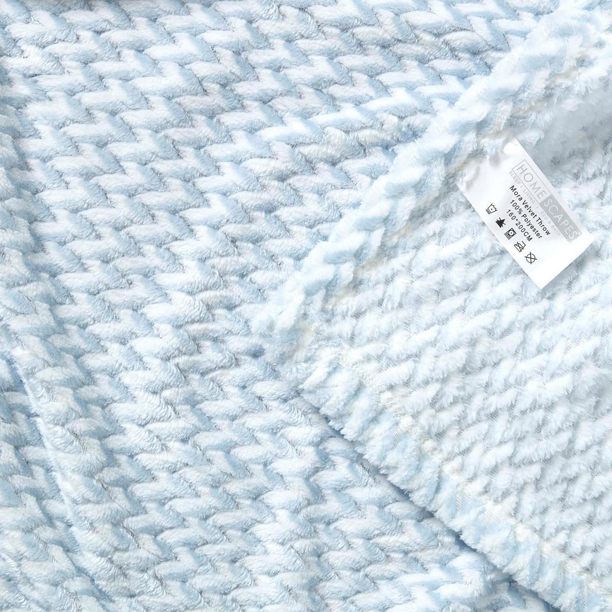 SAMT-WOHNDECKE Mora 130/160 cm, Jacquard - Hellblau, Textil (130/160cm) - Homescapes