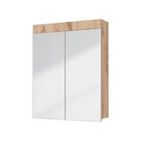 BADSPIEGELSCHRANK Luna Eiche Wotan 60 x 77 cm - Eiche Wotan, Holzwerkstoff (60/77/17cm) - Vicco