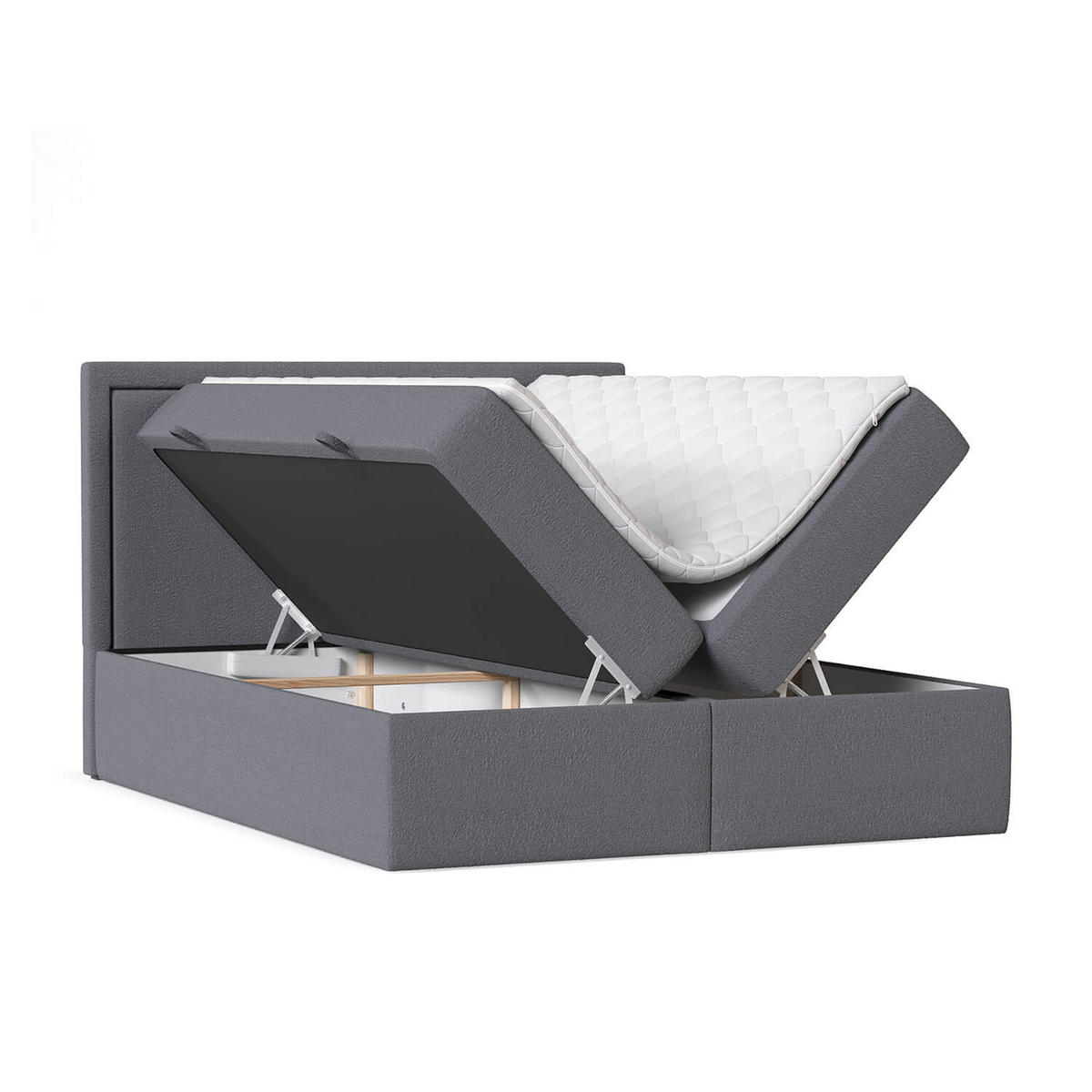 BOXBETT Jodan 200/200 cm Anthrazit im Baloo Stoff - Anthrazit/Schwarz, Holz/Holzwerkstoff (200/200cm) - AltaBeds