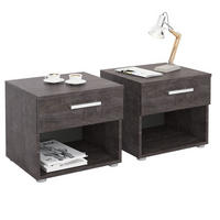NACHTTISCH MARY 2ER-SET - Dunkelgrau, Holzwerkstoff (42/38/30cm) - CARO-Möbel