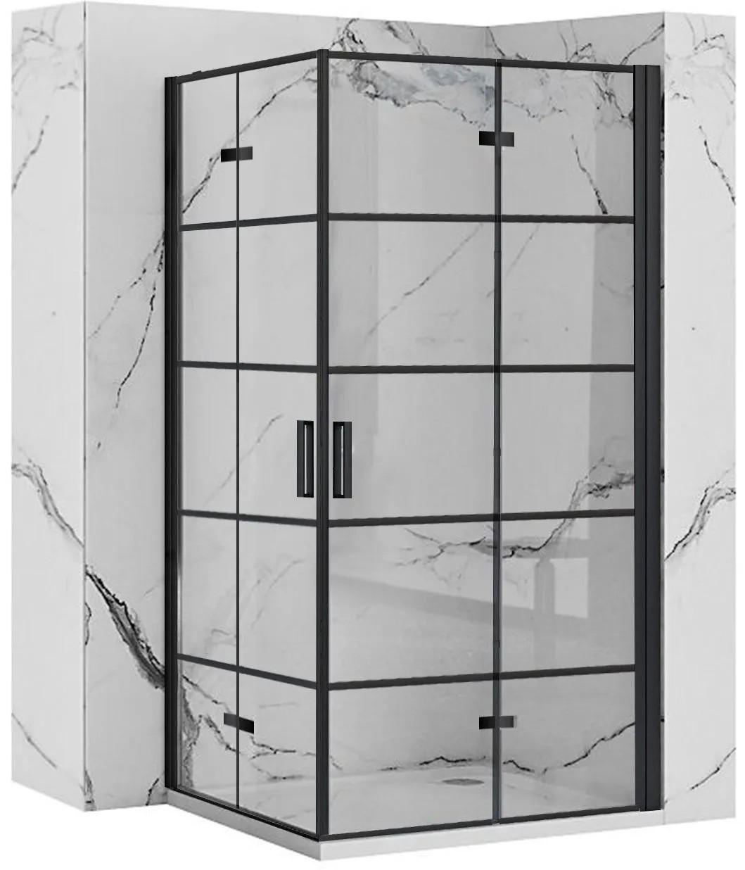 REA Duschkabine Schwarz 80x190x80 cm