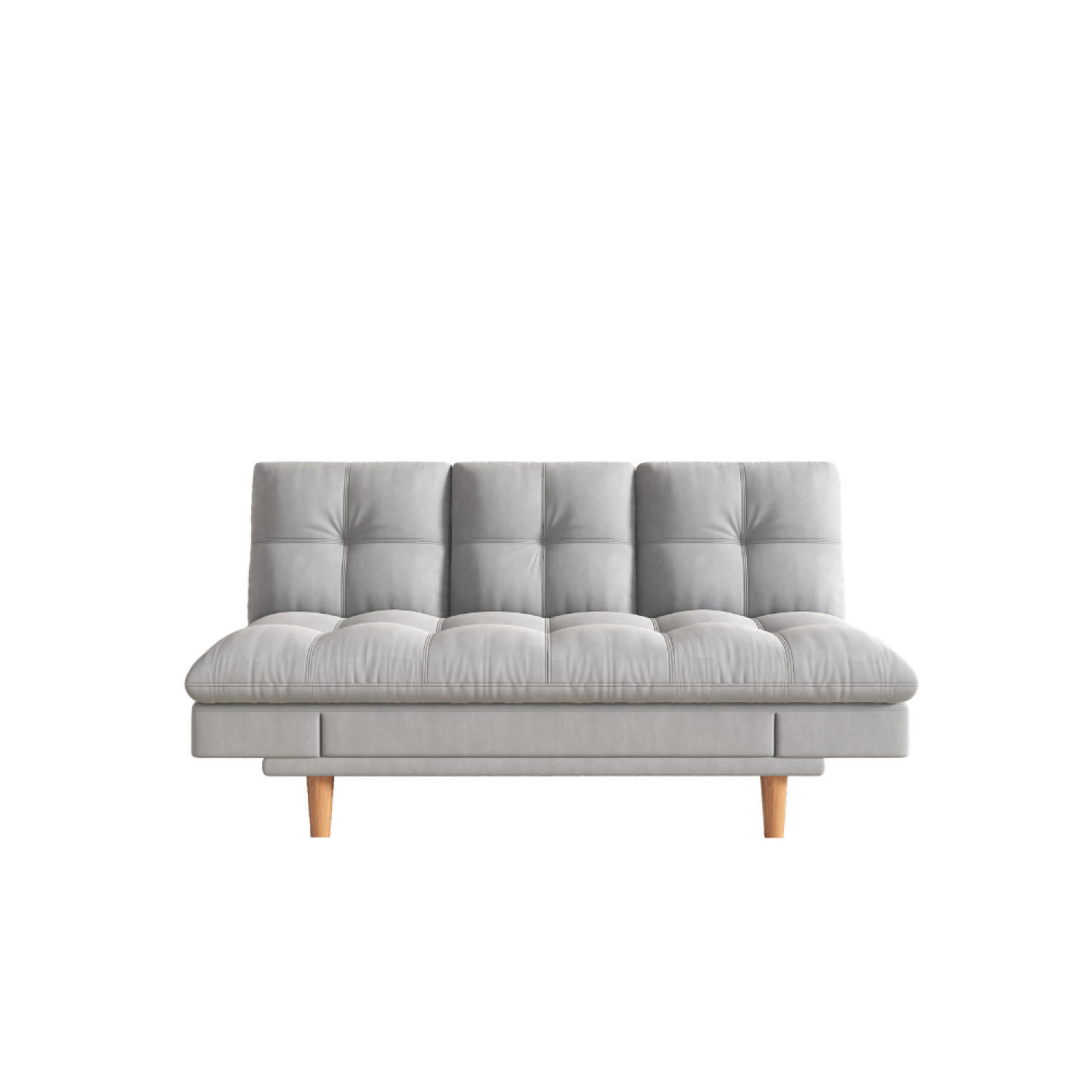 SCHLAFSOFA kalmar grau 3-sitzer stoff - Grau, Holz (178/86/98cm) - Concept Usine