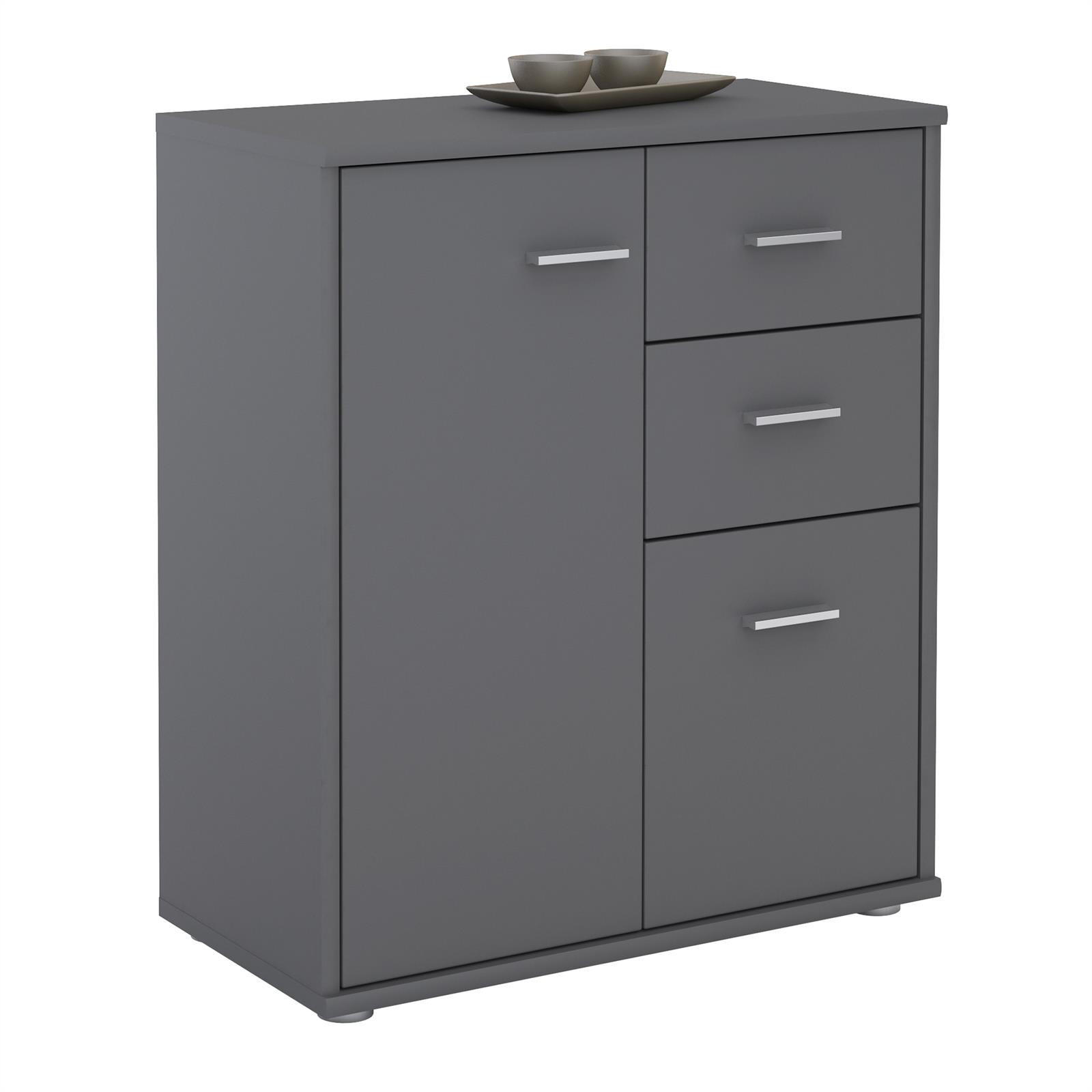 CARO-Möbel Kommode Grau 60x70x30 cm