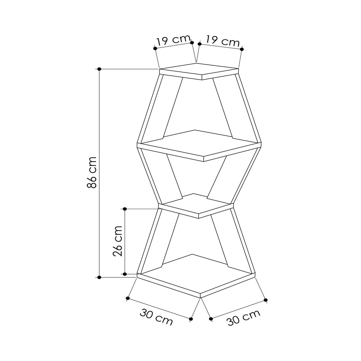 WANDREGAL Sablor Altweiß 30/30/86 cm - Weiß, Holzwerkstoff (30/86/30cm) - Decortie