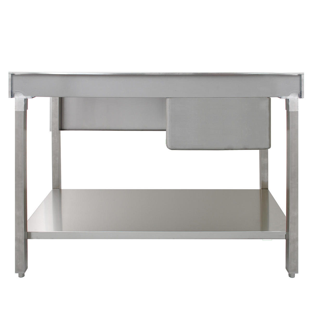 GASTROSPÜLE Edelstahl Spülbecken 1 Becken links - Alufarben, Metall (120/1/60cm) - Monstershop