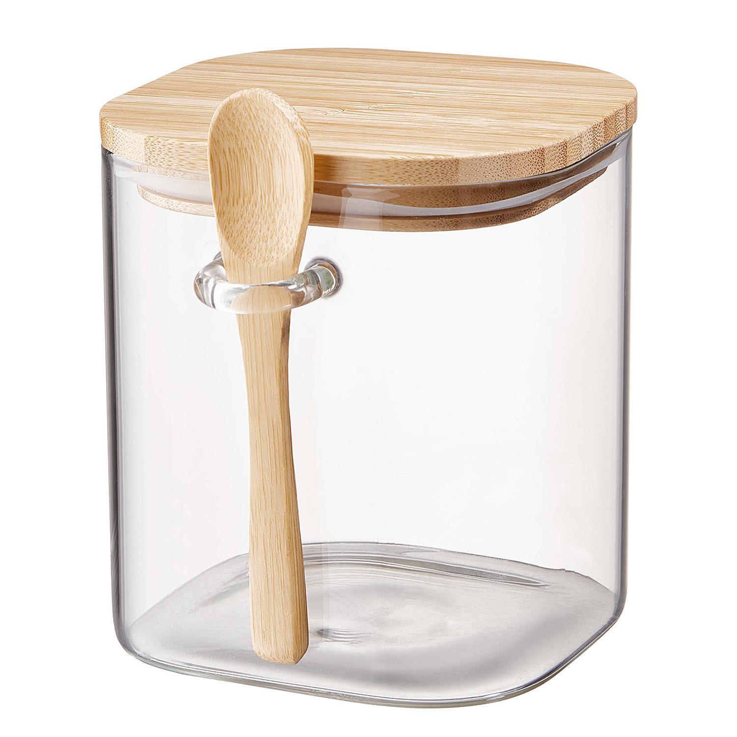 VORRATSGLAS Composition - Transparent, Glas/Holz (10/11/13cm) - Butlers