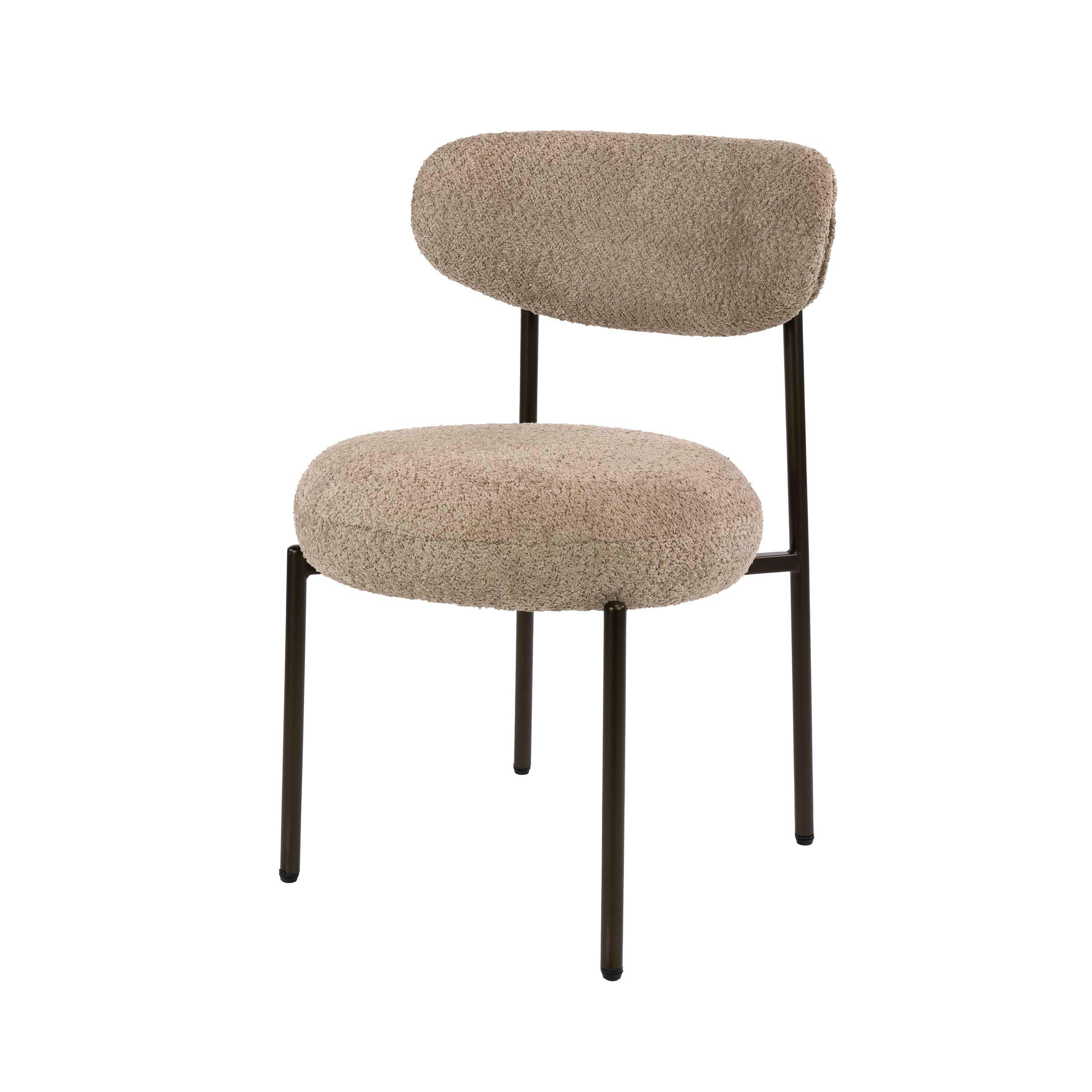 ESSZIMMERSTÜHLE Round Beige 57/52/81 cm - 2er-Set - Beige, Textil (52/81/57cm) - Hoyz Collection