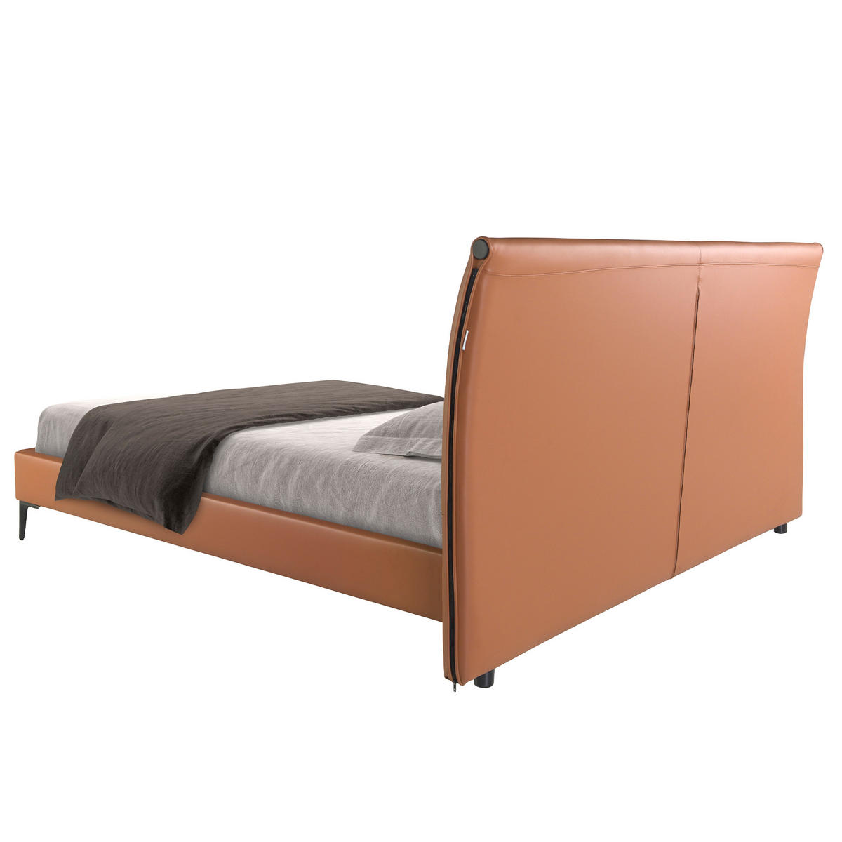 BETT Braun | Schwarz 205/212/110 cm - Schwarz/Braun, Leder (180/200cm) - ANGEL CERDA