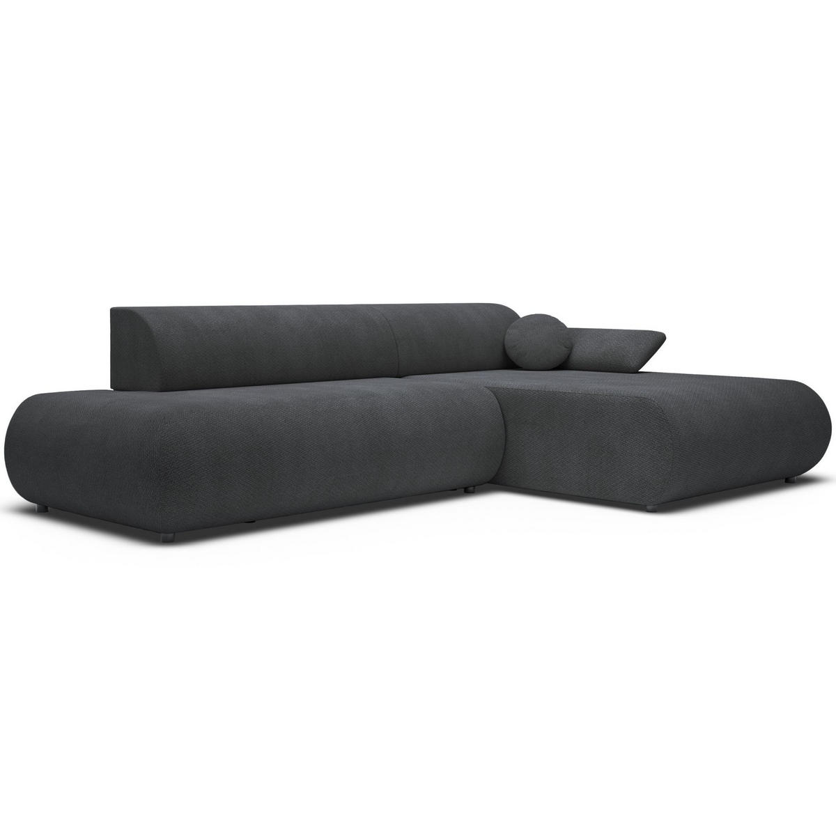 ECKSOFA Armone Graphit Chenille - Schwarz, Kunststoff/Textil (173.5/286cm) - Selsey