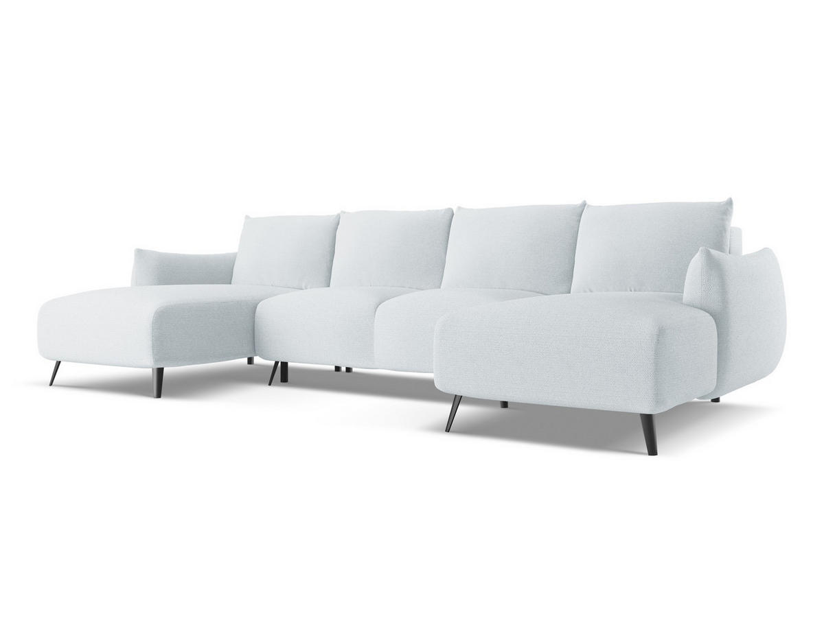 WOHNLANDSCHAFT Samt Stoff Grau - Dunkelgrau/Schwarz, Kunststoff/Textil (398/82/185cm) - Makamii