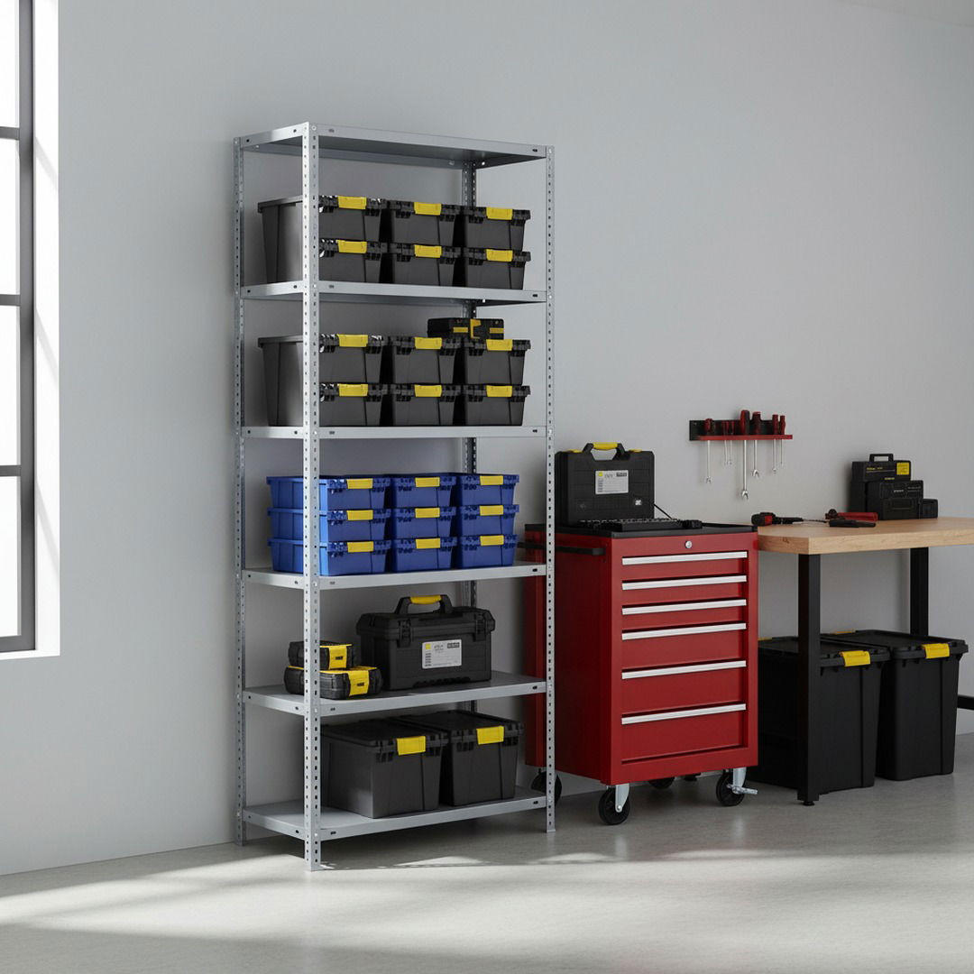 SCHRAUBREGAL PANDA TALL | HxBxT 200x80x30cm | 6 Fachböden | Fachlast 100kg | Grau - Grau, Metall (80/200/30cm) - PROREGAL