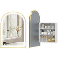 SPIEGELSCHRANK , beschlagfrei, 50 x 14,5 x 70 cm ,gold - Goldfarben, Glas (50/70/14.5cm) - Vallsero