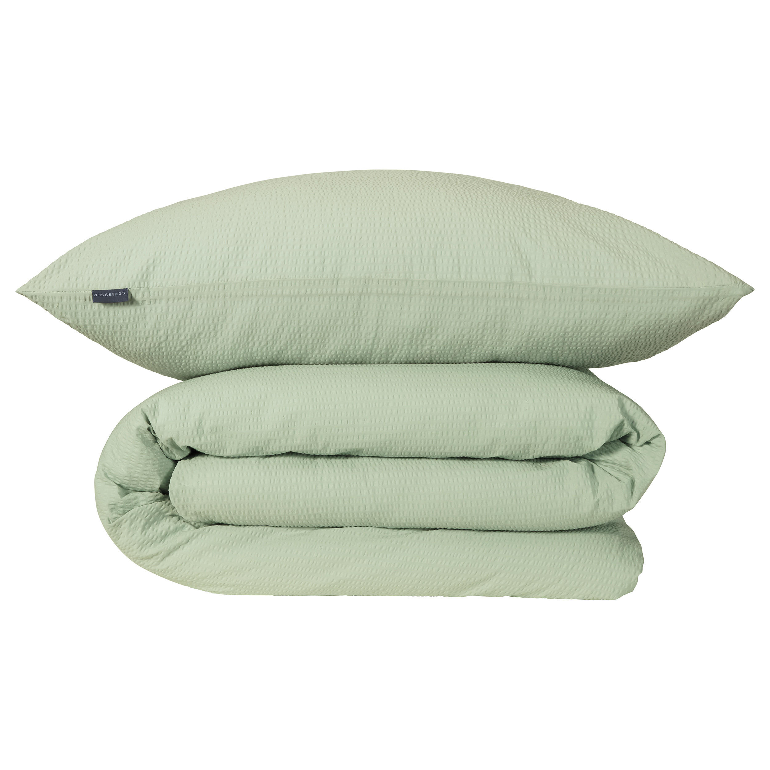 BETTWÄSCHESET Laura - Baumwoll Seersucker - 2-teilig - 135 x 200 cm - Hellgrün - Hellgrün, Textil (135/200cm) - SCHIESSER