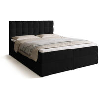 BOXBETT Detroit mit Topper 160/200 Schwarz - Schwarz, Holzwerkstoff/Textil (160/200cm) - Bromarkt