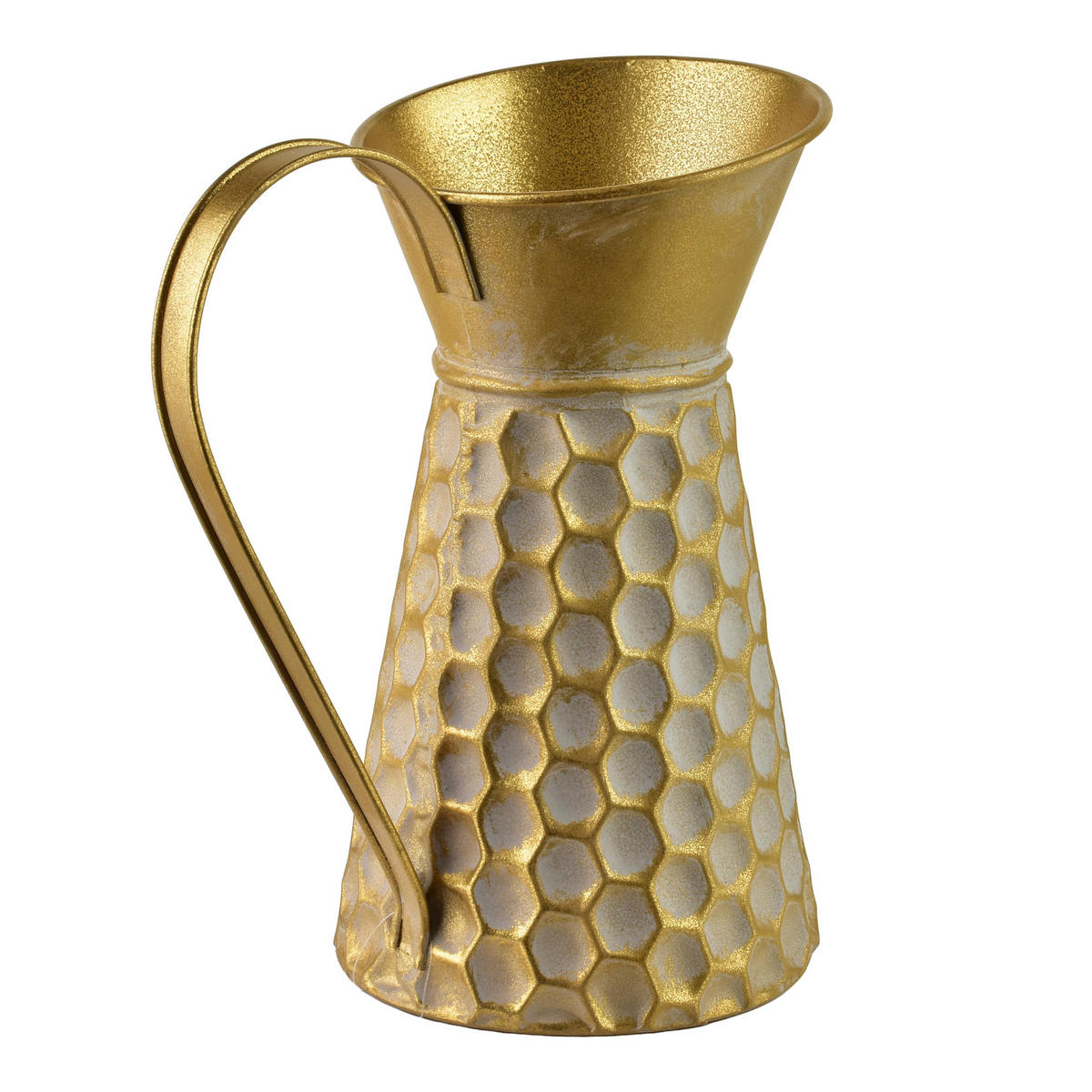 VASE Hexagone Glow Gold 13,5x22,5x26,5 cm Metall - Goldfarben, Metall (26.5cm) - Mondex