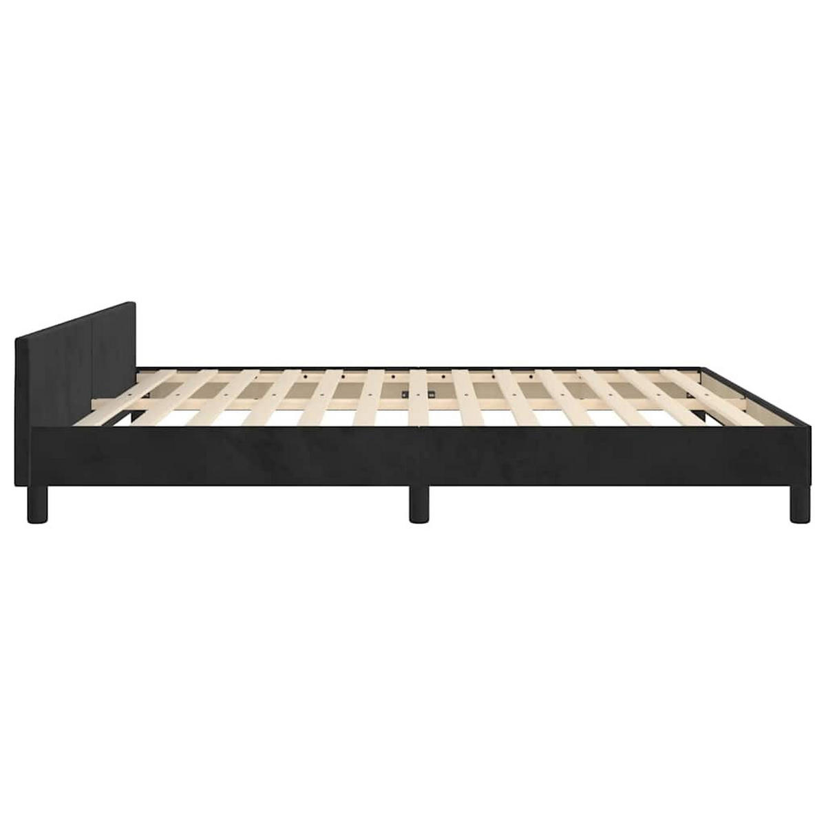 BETTGESTELL Ohne Matratze Schwarz 180/200 Cm Samt - Schwarz, Holz (180/200cm) - vidaXL