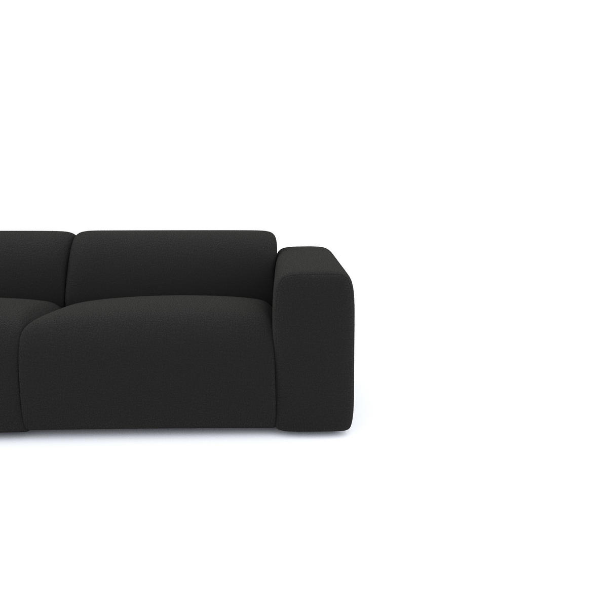 ECKSOFA LINKS Bouclé-Stoff Schwarz 280cm - Anthrazit, Textil (165/280cm) - Sia Home