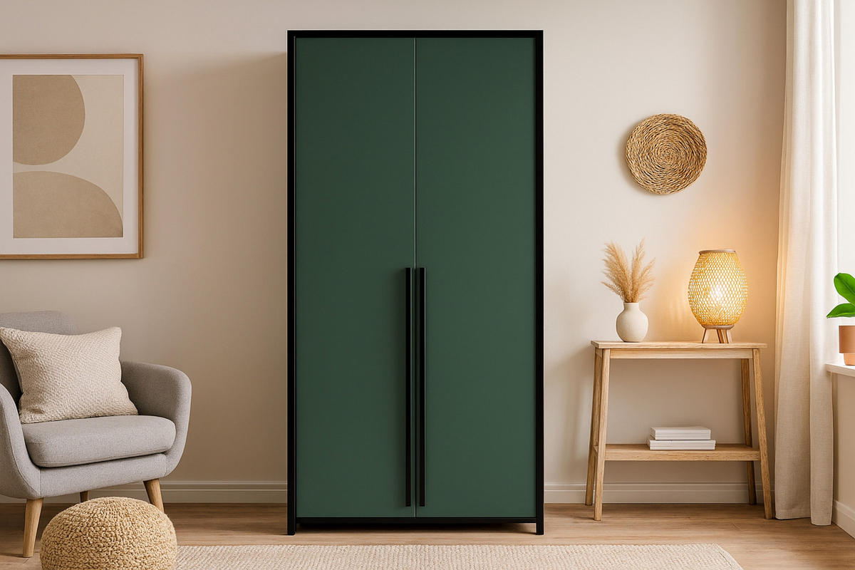 KLEIDERSCHRANK GENEVE 105/217/65 cm in Dunkelgrün - Dunkelgrün, Holzwerkstoff (105/217/65cm) - Deine Möbel 24