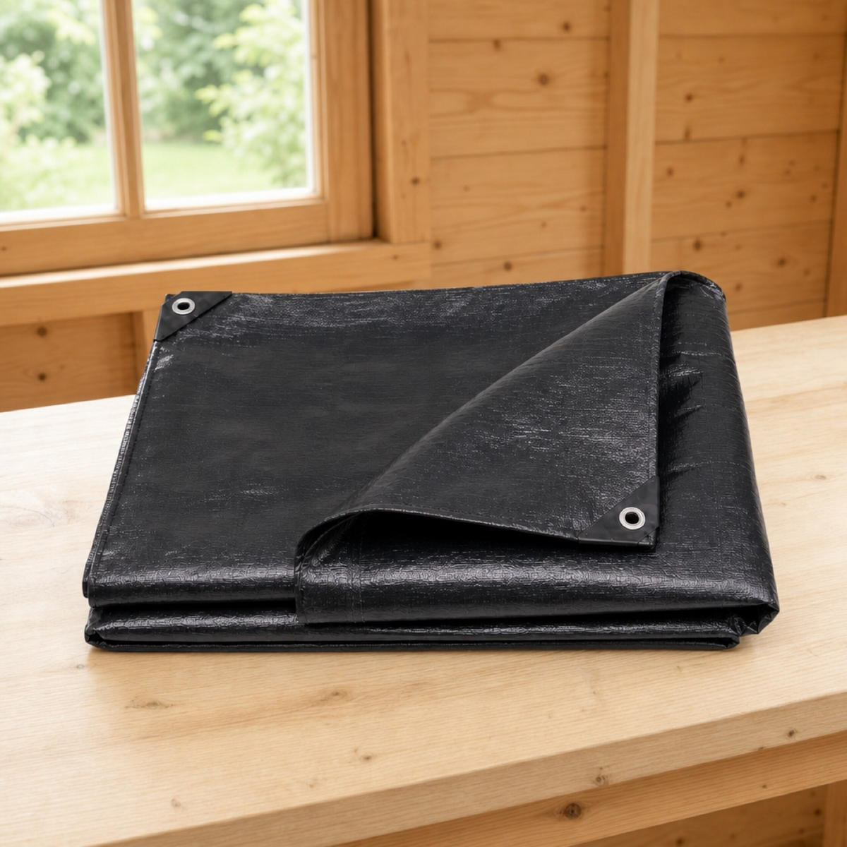 ABDECKPLANE Schwarz wasserdicht 200 g/m² 4x5 m - Schwarz, Kunststoff (500/400/0.1cm) - Relaxdays