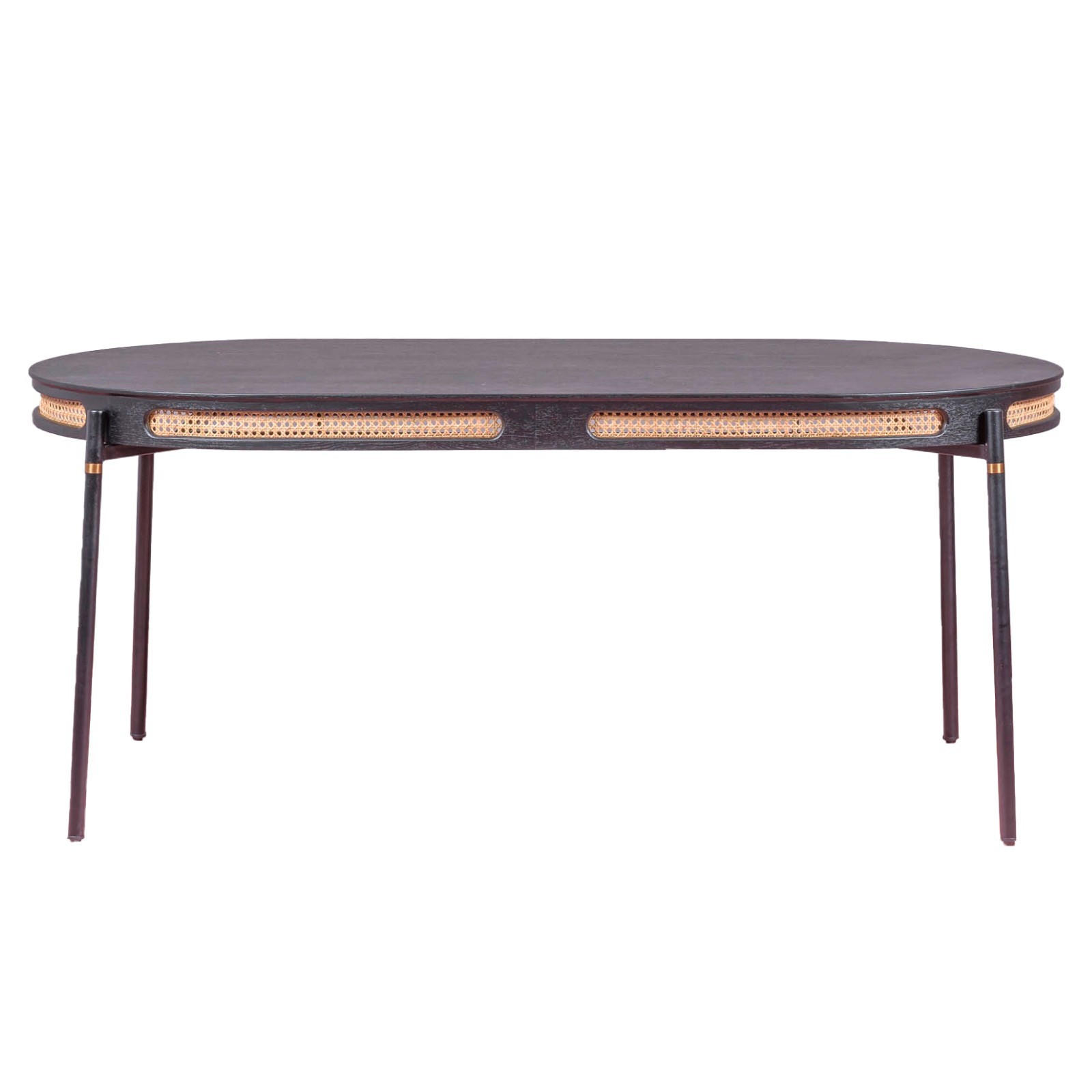 ESSTISCH Oval Schwarz 90/180/76 cm - Schwarz, Naturmaterialien (90/180/76cm) - Nest Dream