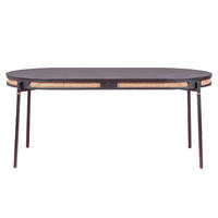 ESSTISCH Oval Schwarz 90/180/76 cm - Schwarz, Naturmaterialien (90/180/76cm) - Nest Dream