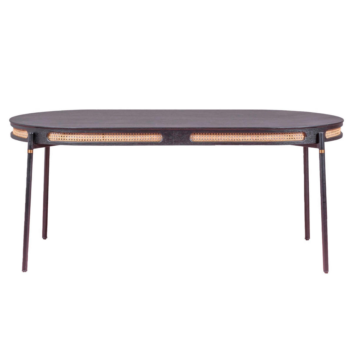 ESSTISCH Oval Schwarz 90/180/76 cm - Schwarz, Naturmaterialien (90/180/76cm) - Nest Dream