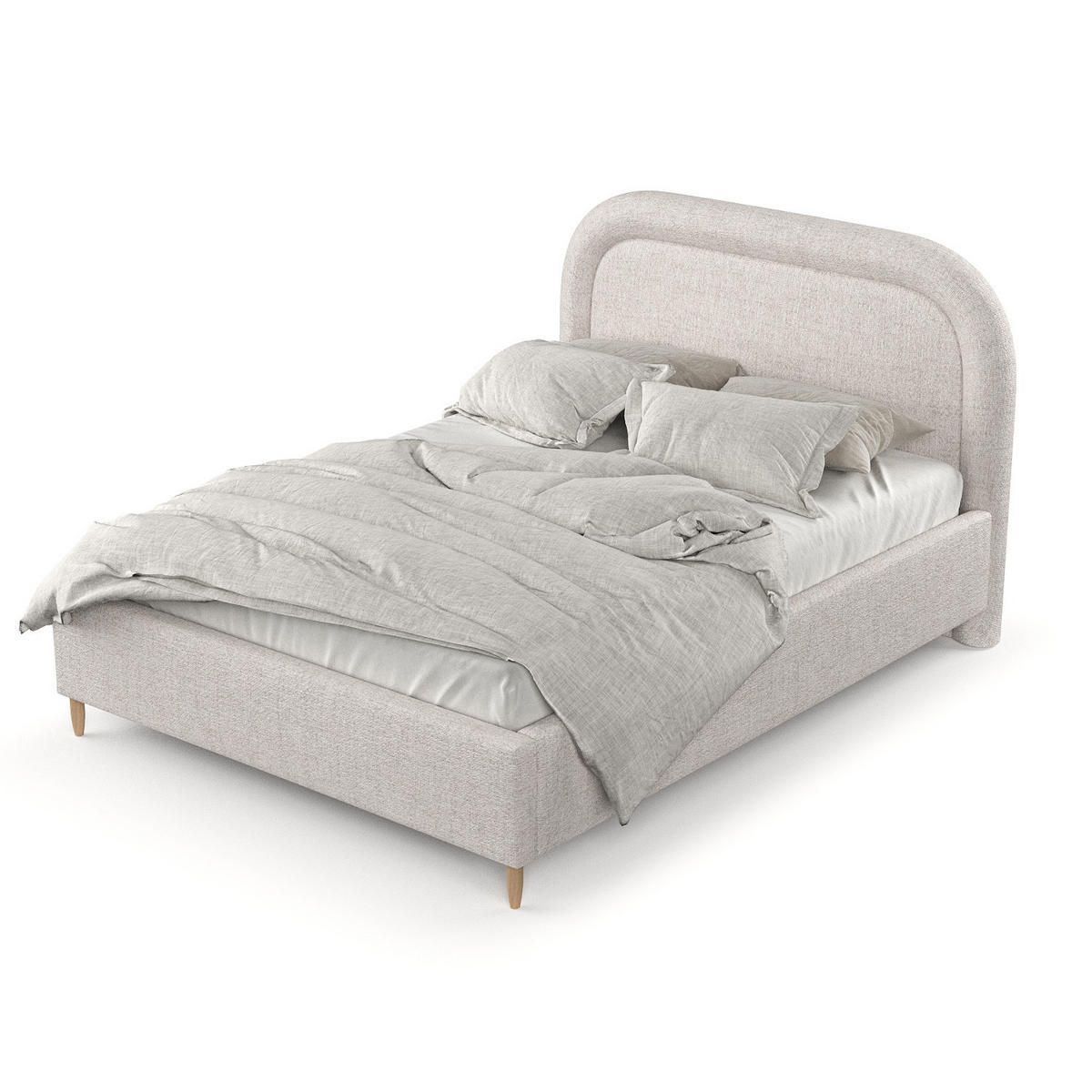 POLSTERBETT Zoya 180/200 cm Hellbeige im Neve Stoff - Sandfarben/Naturfarben, Holz/Holzwerkstoff (180/200cm) - AltaBeds